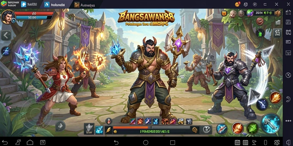 Screenshot gameplay <strong>BANGSAWAN88</strong> menampilkan aksi seru dan pertarungan antar pemain.