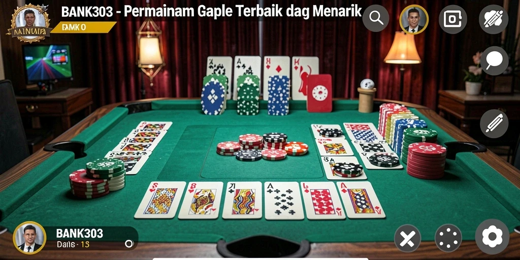 Tampilan gameplay seru di BANK303 saat bermain Gaple.