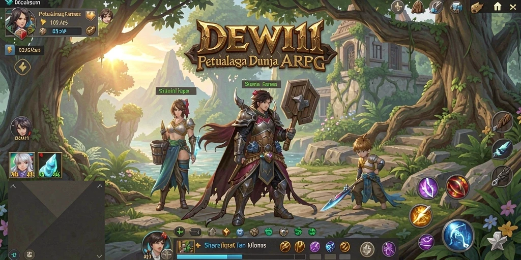Tampilan gameplay DEWI11 yang mendebarkan dalam pertempuran ARPG.