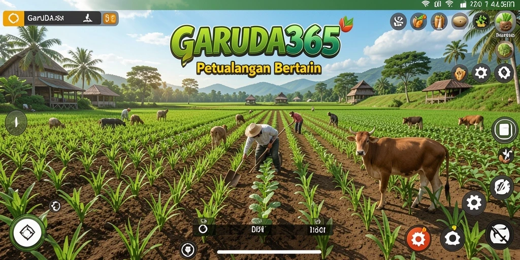 Tampilan gameplay menarik dari GARUDA365 saat berkebun.