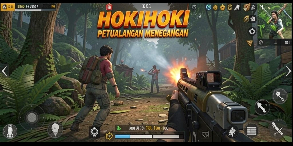 Gameplay HOKIHOKI yang penuh aksi dan seru di dunia TPS.