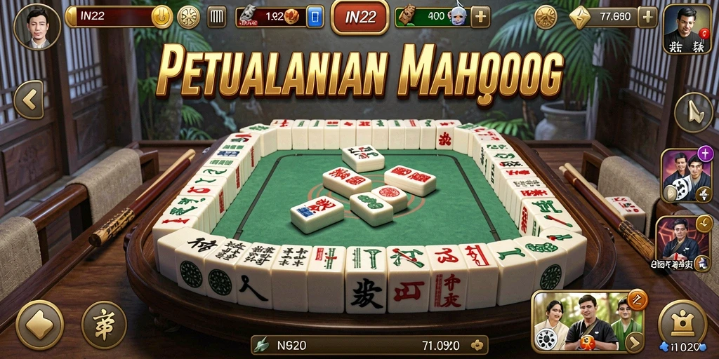 Tangkapan layar game IN22 menampilkan gameplay Mahjong yang seru dan mengasyikkan.