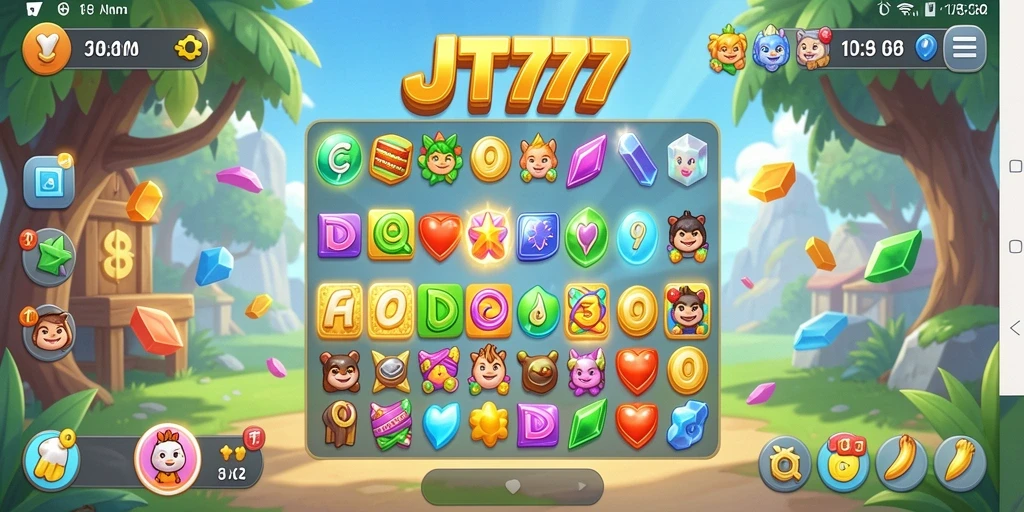 Tampilan penuh warna dan seru dari gameplay JT777.