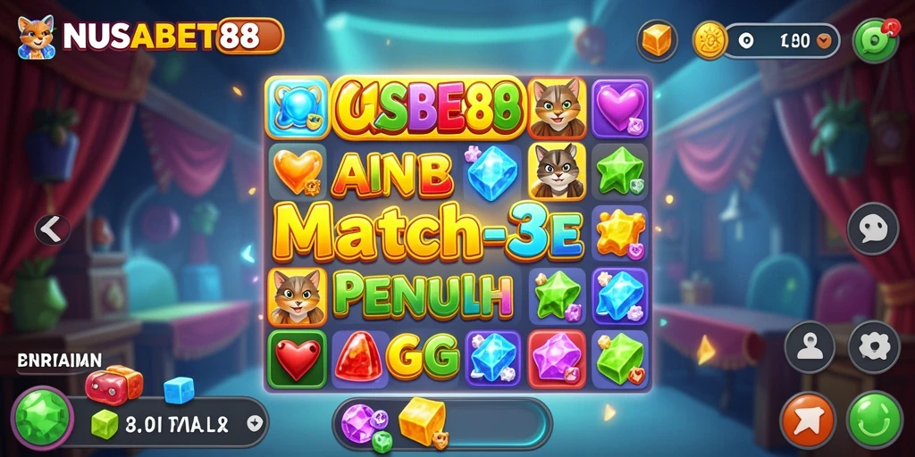 Screenshot gameplay NUSABET88 dengan kombinasi warna-warni yang menarik.