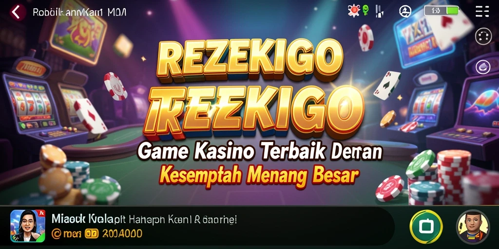 Tampilan menarik dari gameplay kasino di REZEKIGO.