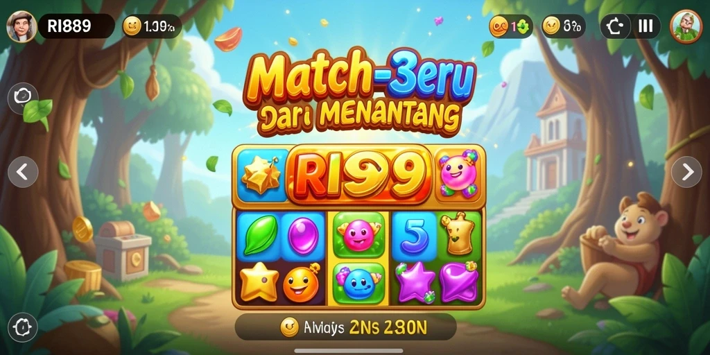 Tampilan menarik dari gameplay RI889 yang penuh warna.