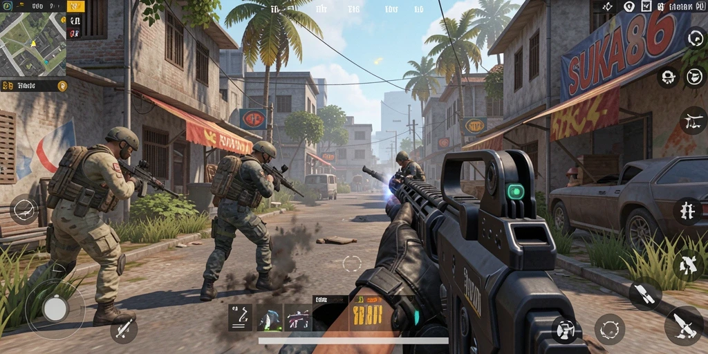 Tangkapan layar gameplay SUKA86 menampilkan aksi seru dalam TPS.