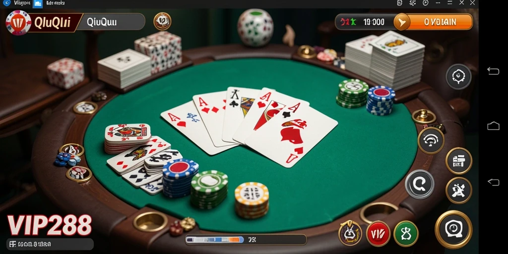 Tangkapan layar utama menunjukkan gameplay QiuQiu yang seru.